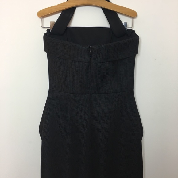 NICHOLAS black mesh halter midi cocktail dress SZ 2 - Picture 4 of 8